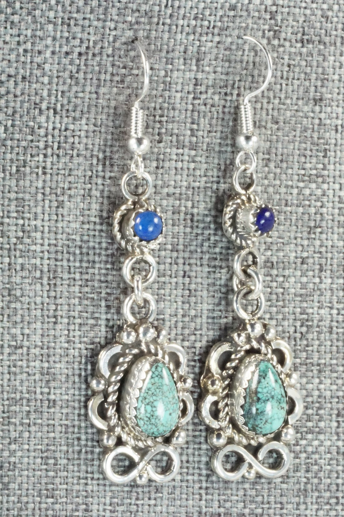 Turquoise, Lapis & Sterling Silver Earrings - Sandra Parkett