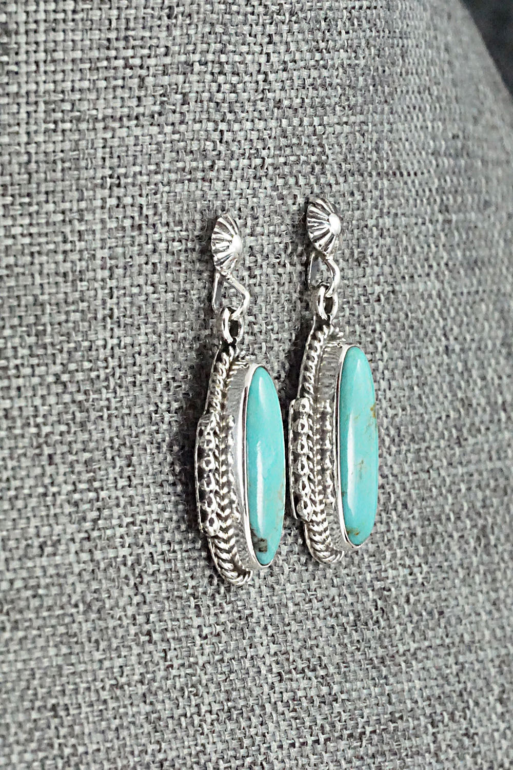 Turquoise & Sterling Silver Earrings - Verley Betone