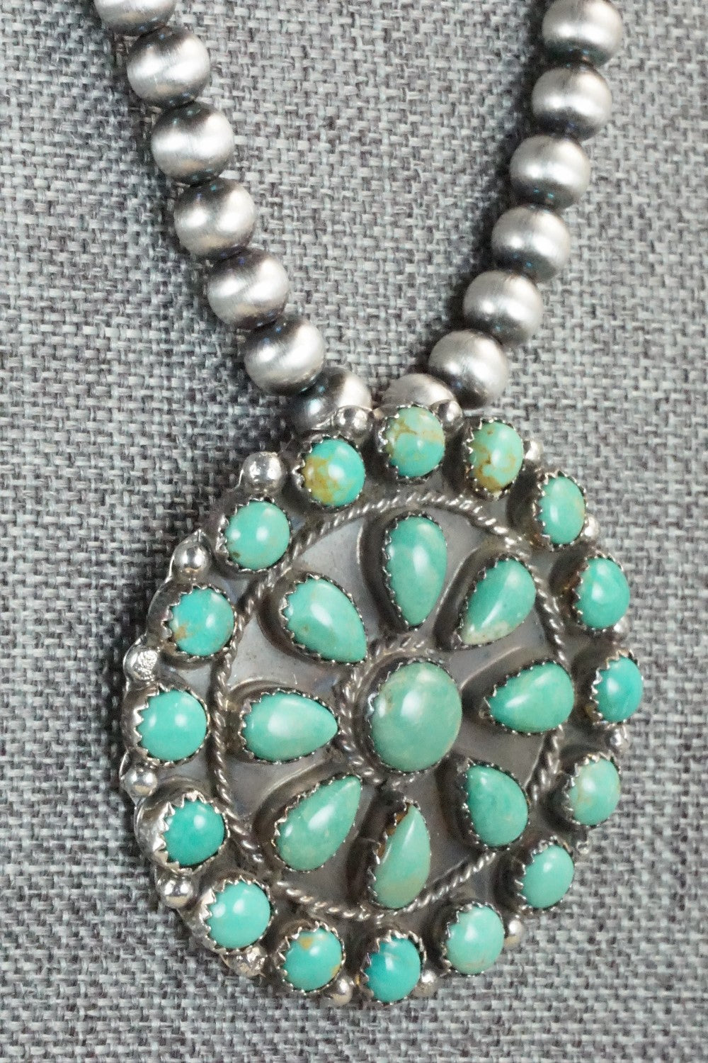 Turquoise & Sterling Silver Pearl Necklace - Janet Johnson