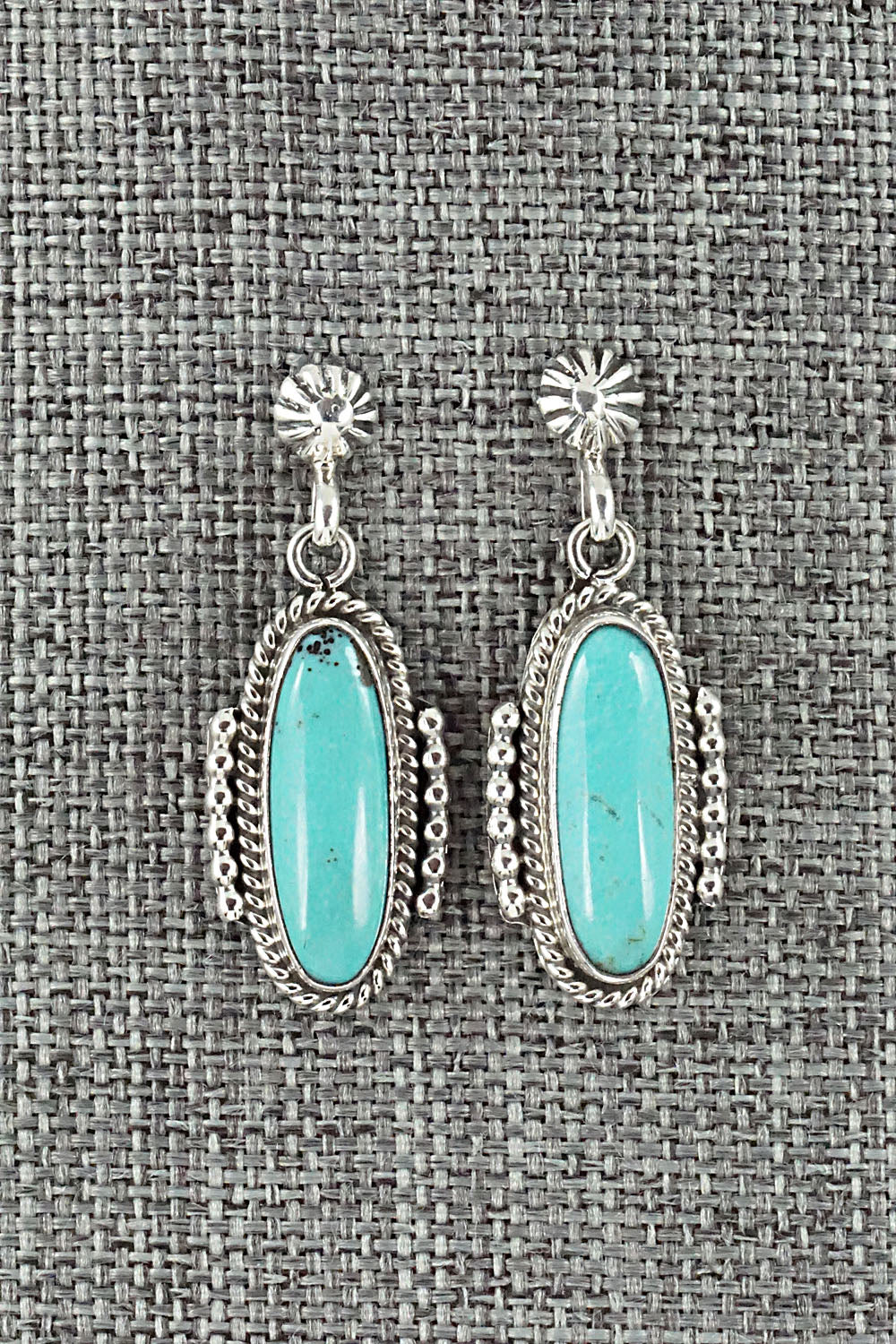 Turquoise & Sterling Silver Earrings - Verley Betone