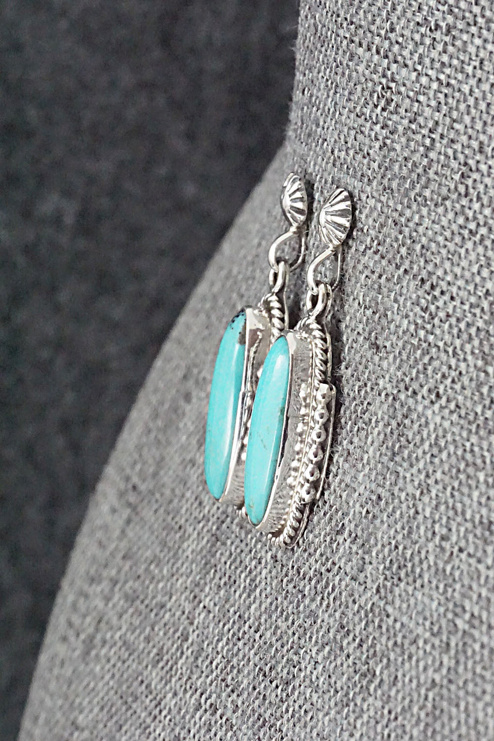 Turquoise & Sterling Silver Earrings - Verley Betone
