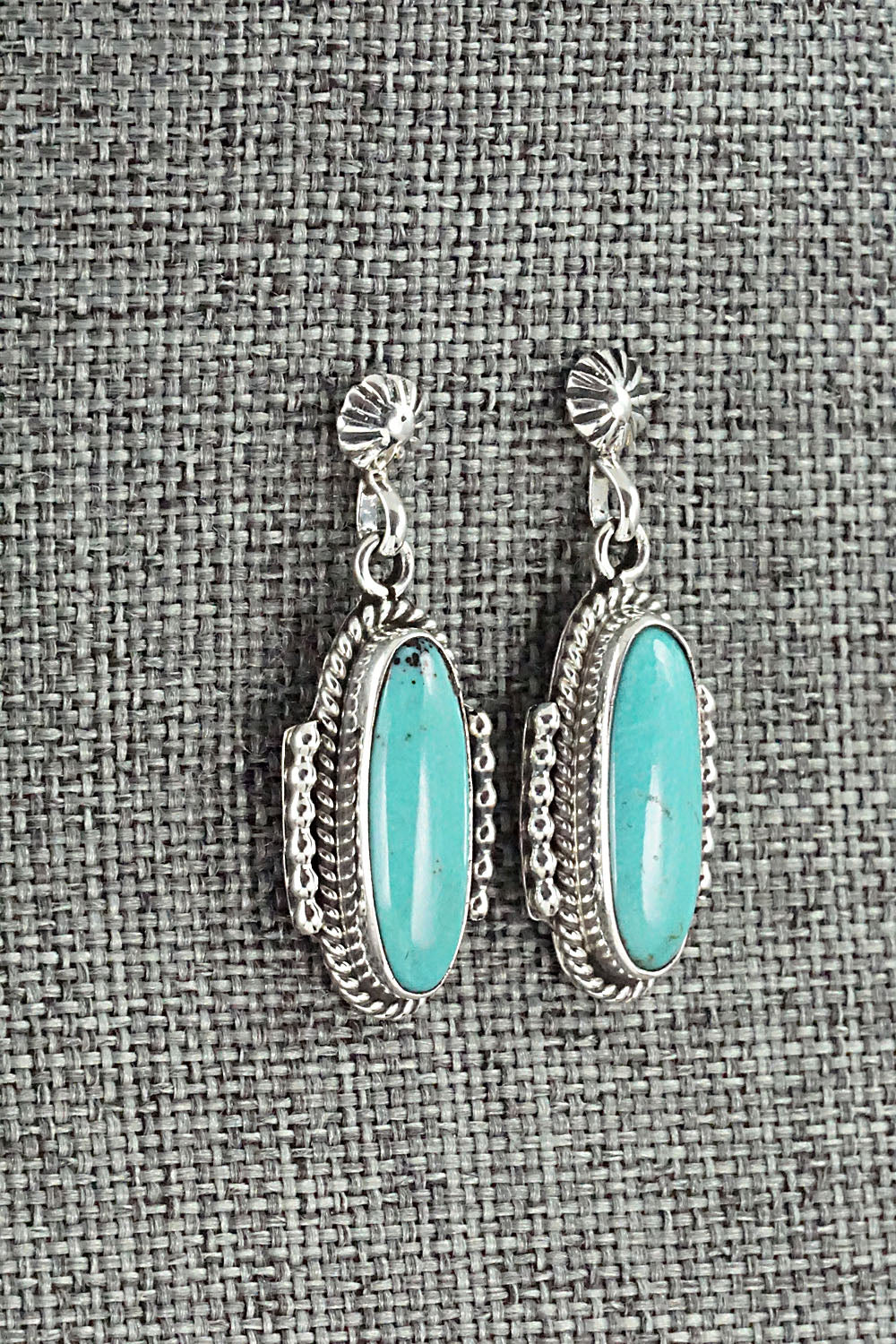 Turquoise & Sterling Silver Earrings - Verley Betone