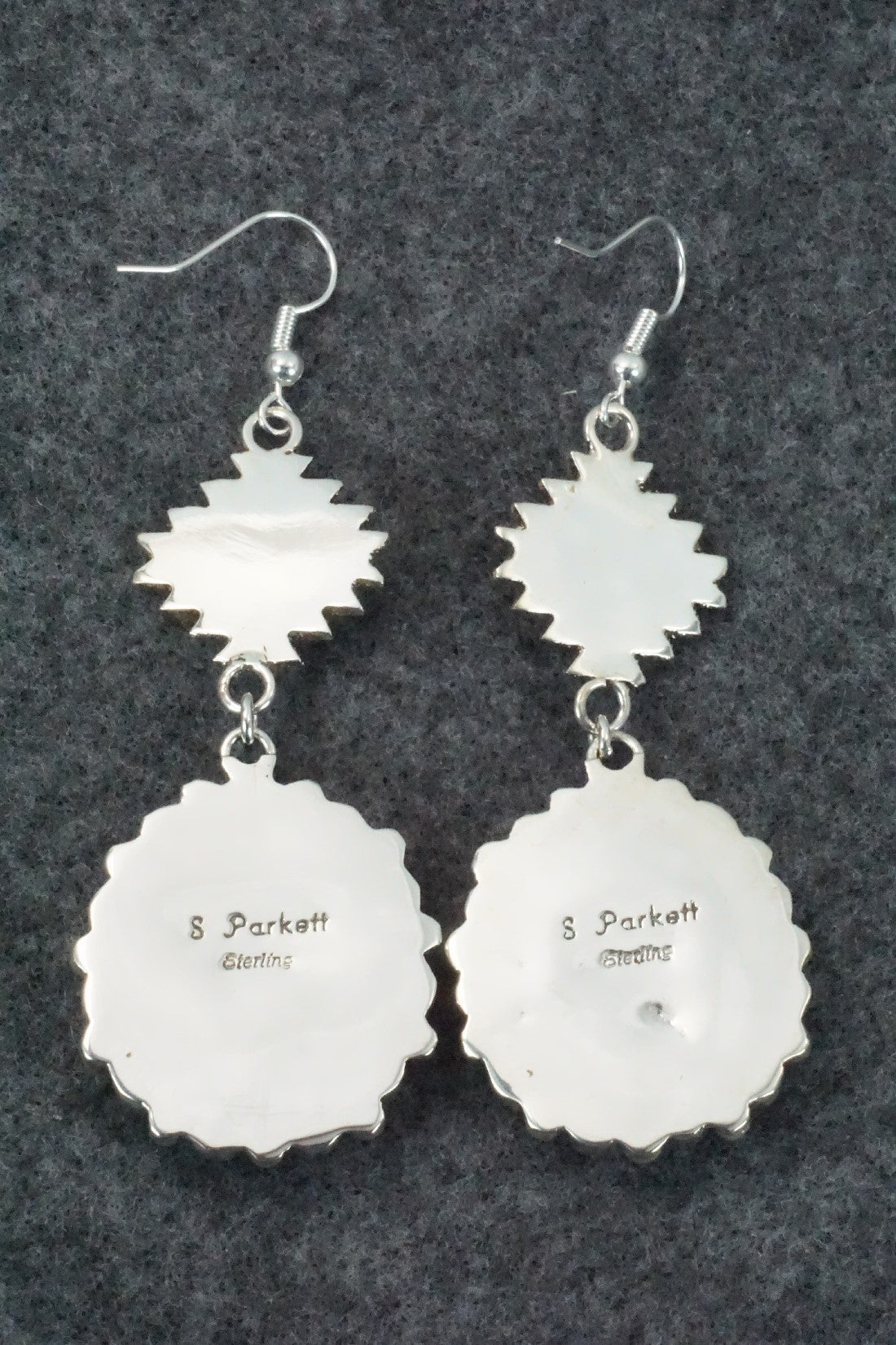 Turquoise, Spiny Oyster & Sterling Silver Earrings - Sandra Parkett