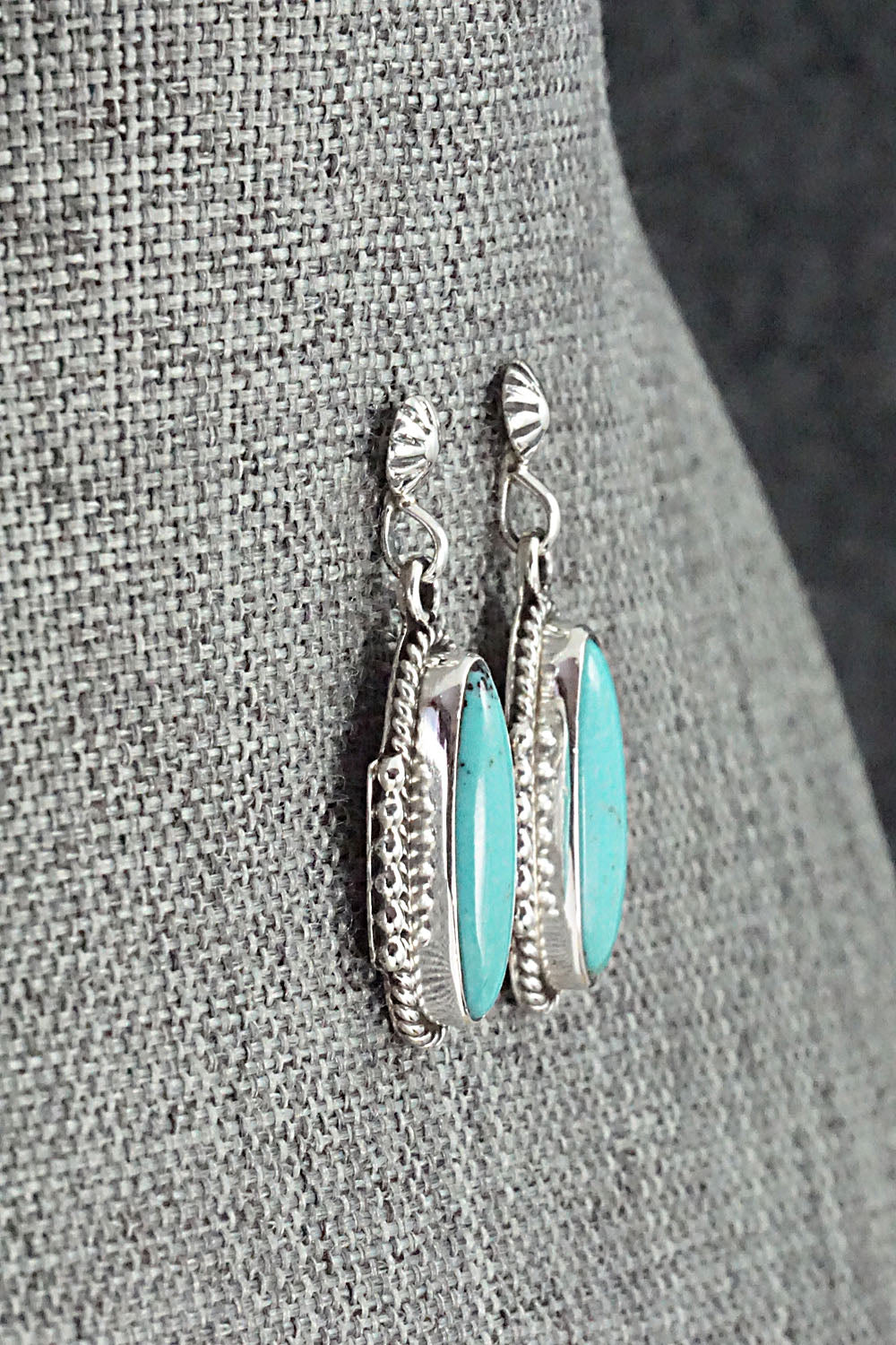 Turquoise & Sterling Silver Earrings - Verley Betone