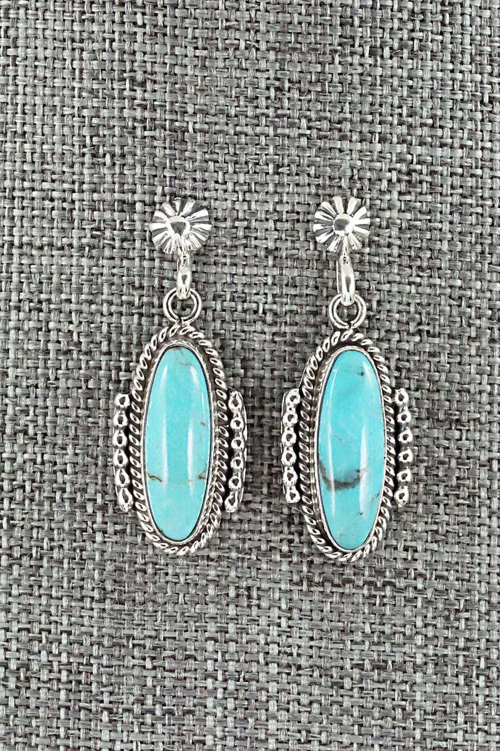 Turquoise & Sterling Silver Earrings - Verley Betone