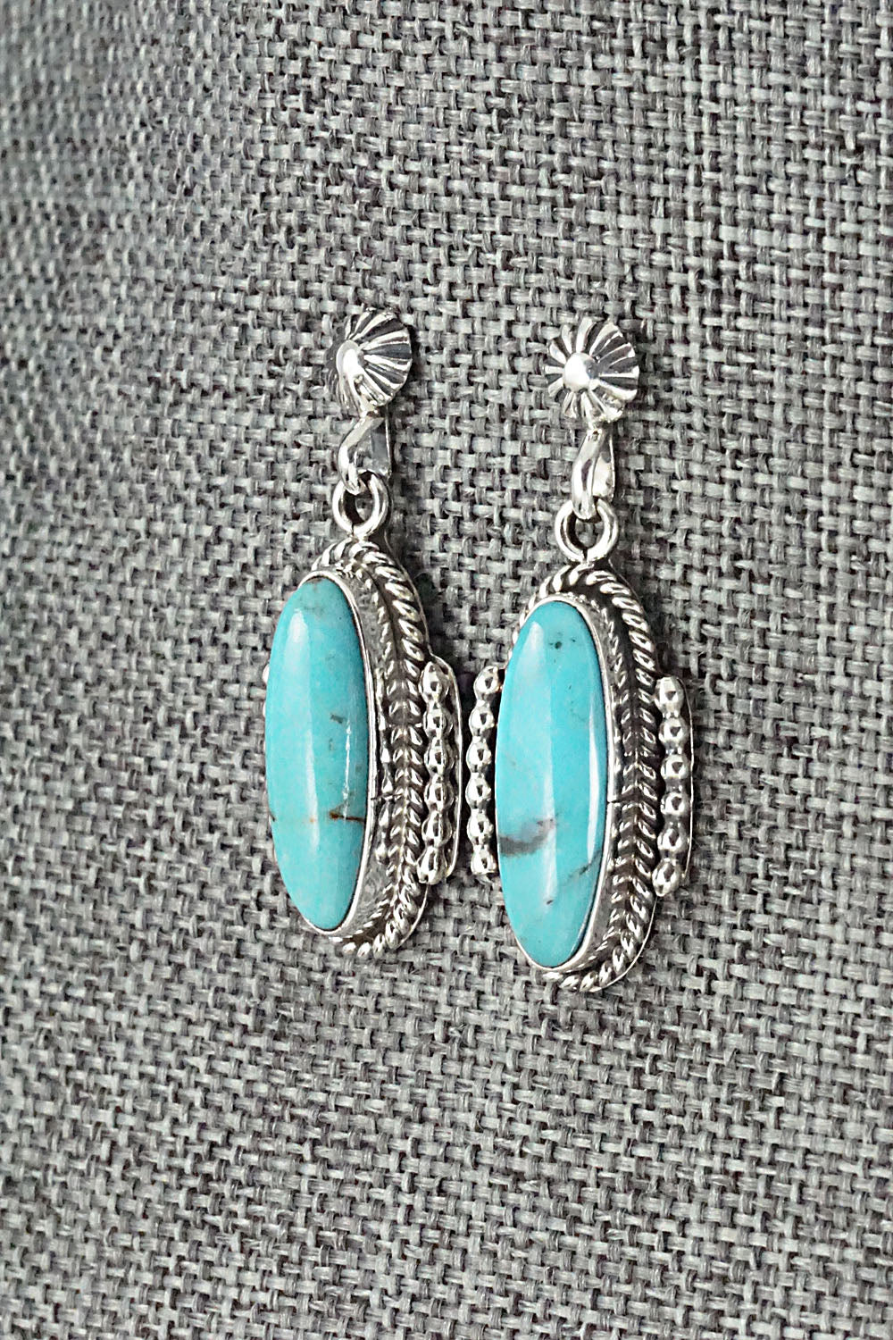 Turquoise & Sterling Silver Earrings - Verley Betone