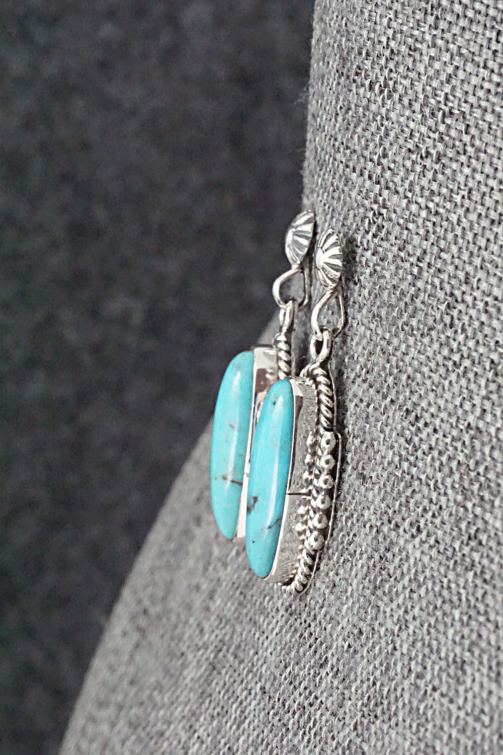 Turquoise & Sterling Silver Earrings - Verley Betone