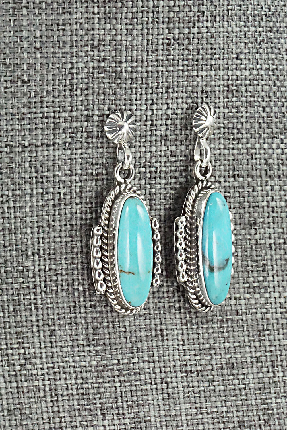 Turquoise & Sterling Silver Earrings - Verley Betone