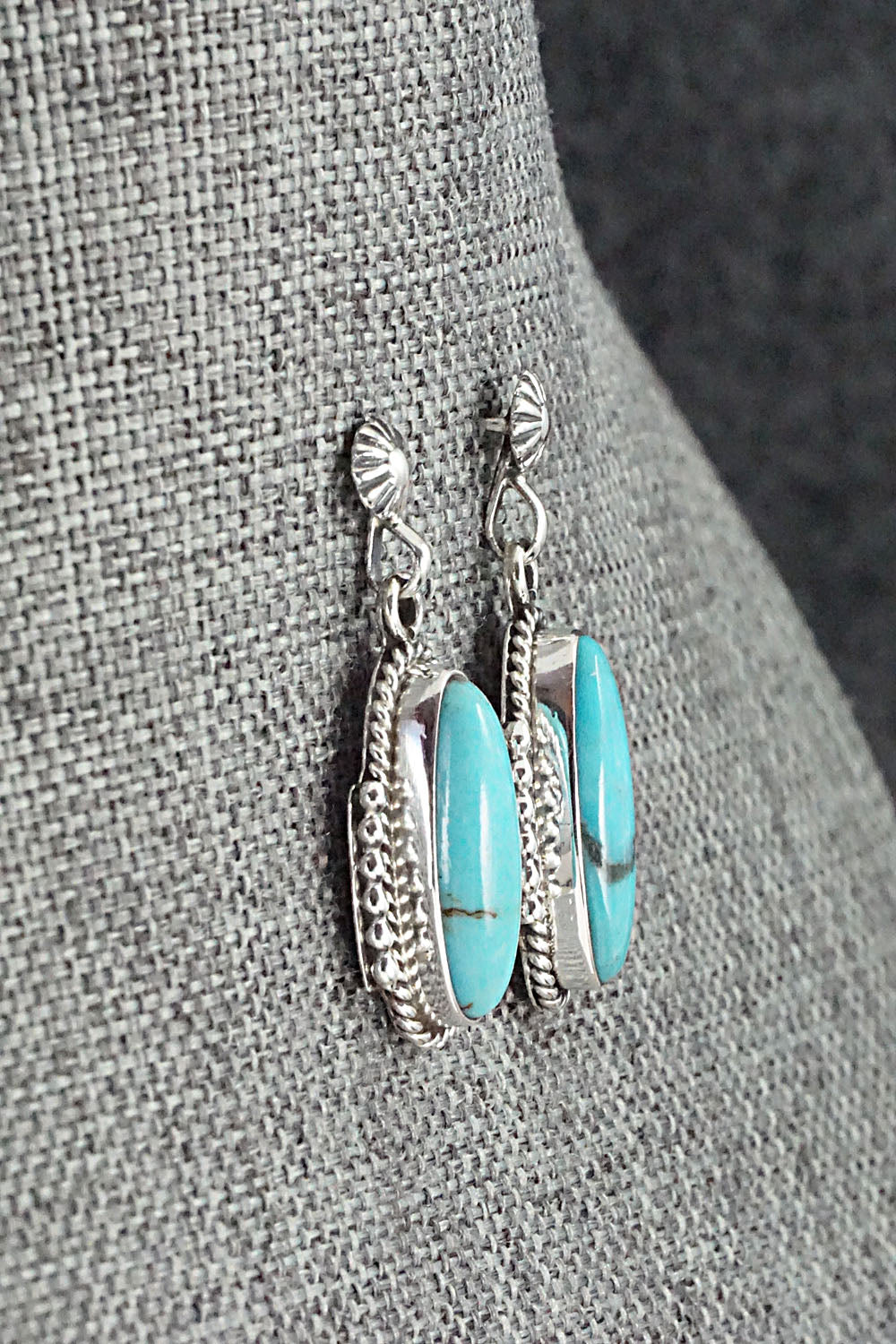 Turquoise & Sterling Silver Earrings - Verley Betone