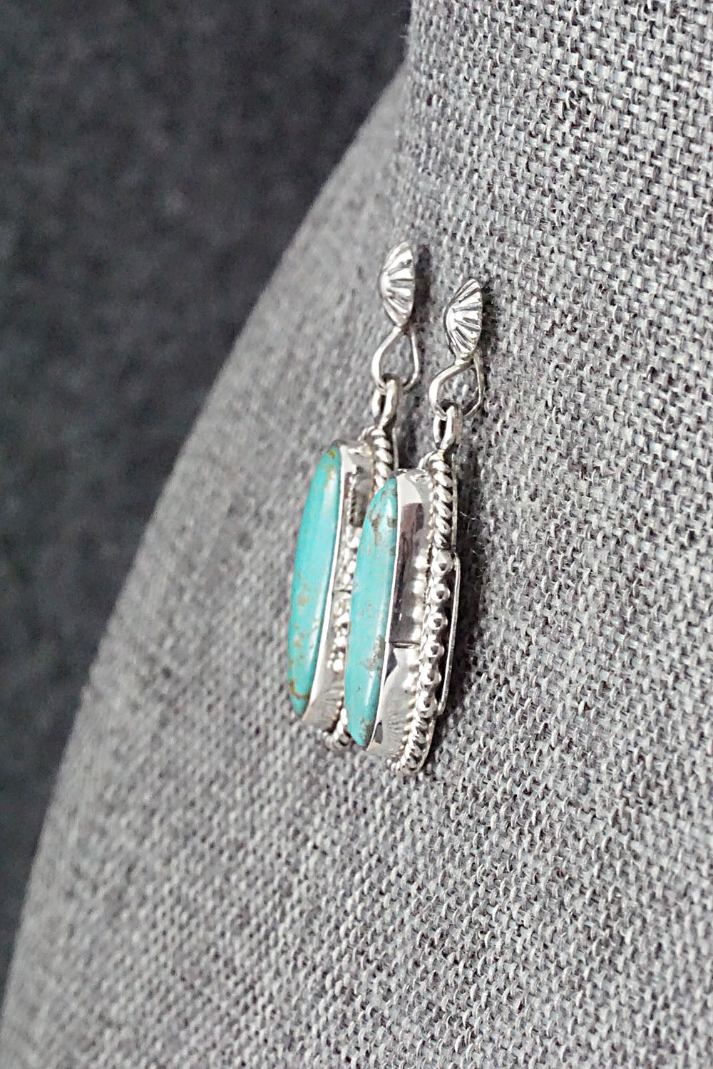 Turquoise & Sterling Silver Earrings - Verley Betone