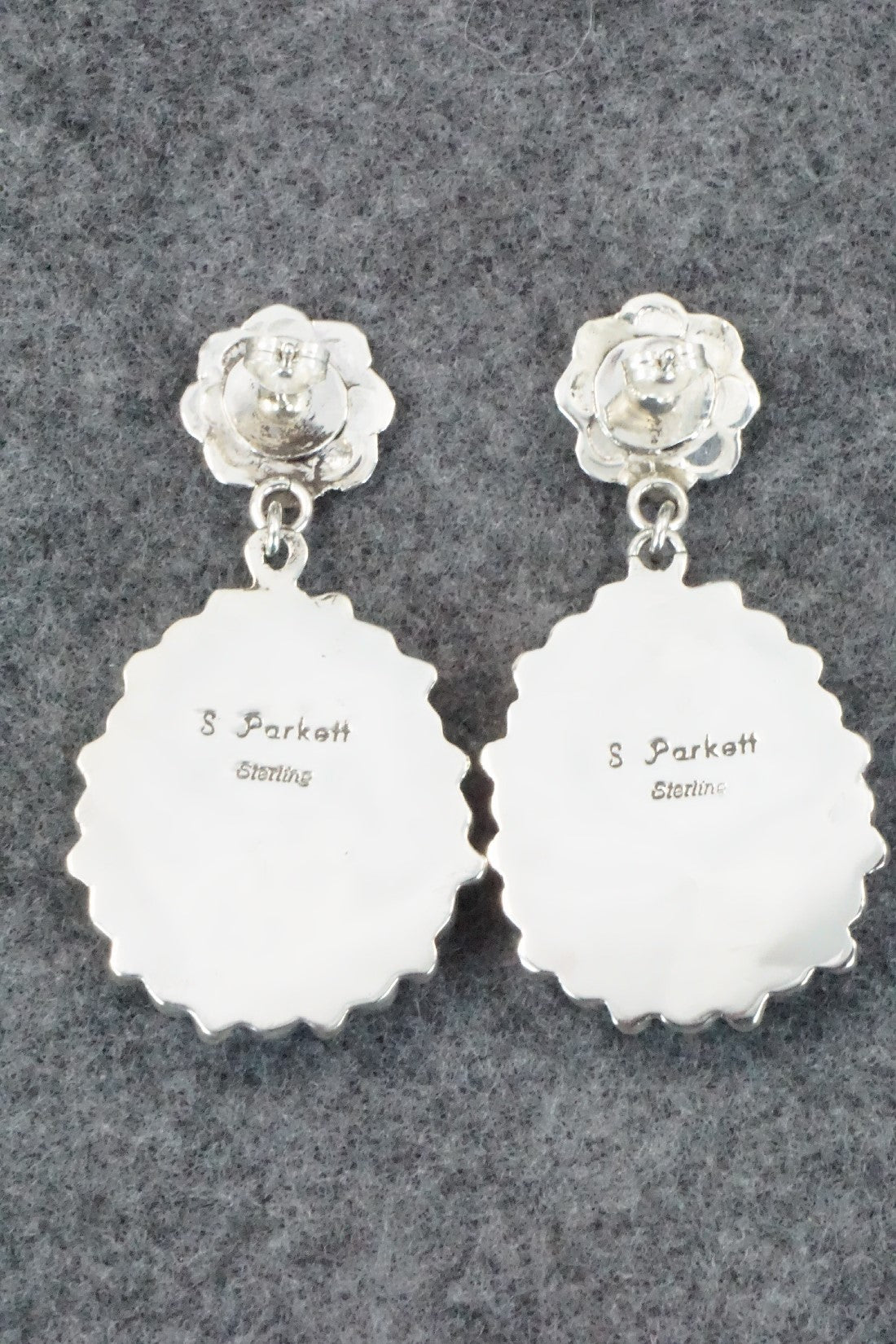 Charoite, Spiny Oyster & Sterling Silver Earrings - Sandra Parkett