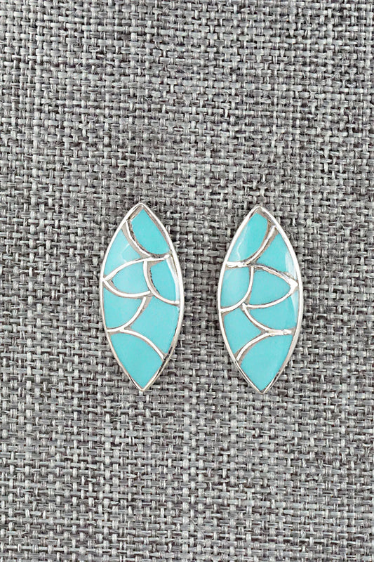 Turquoise & Sterling Silver Earrings - Orena Leekya