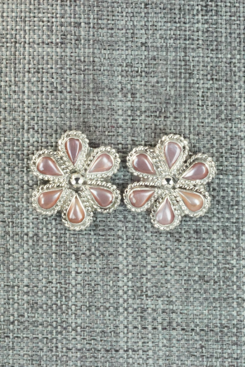 Mother of Pearl & Sterling Silver Earrings - Carol Lateyice