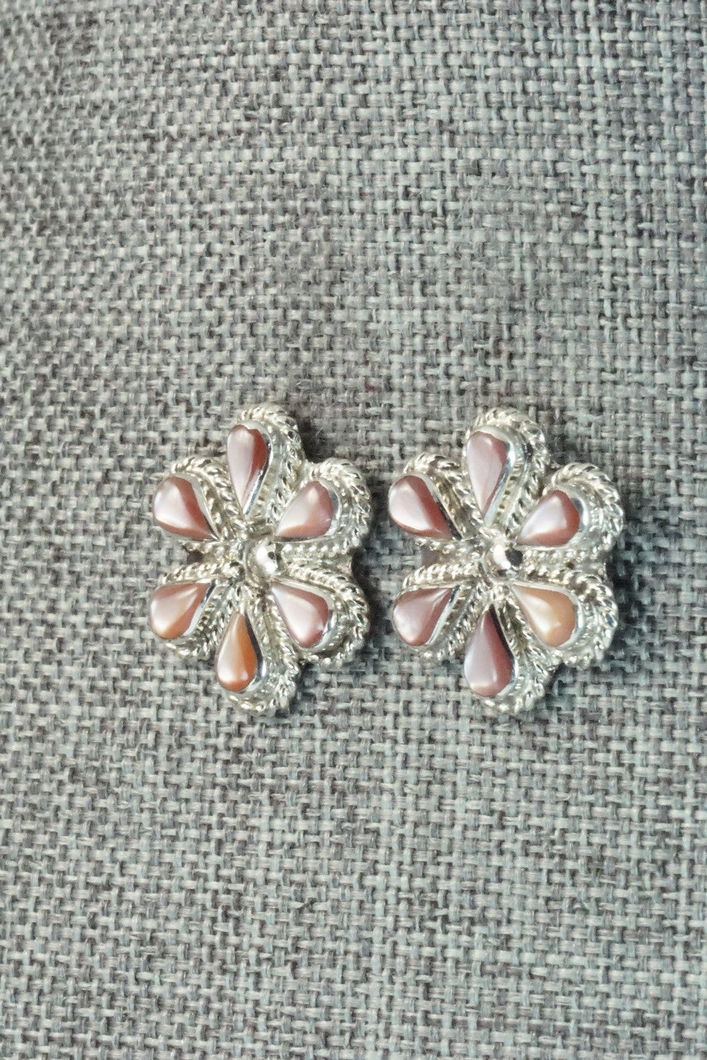 Mother of Pearl & Sterling Silver Earrings - Carol Lateyice