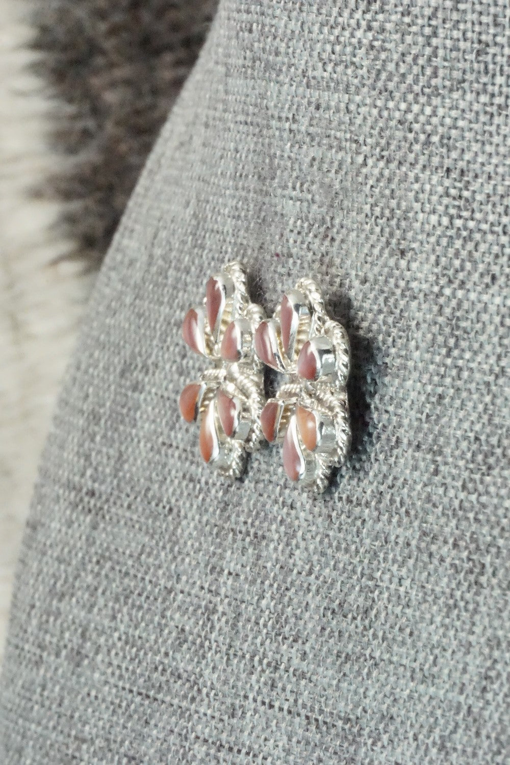 Mother of Pearl & Sterling Silver Earrings - Carol Lateyice