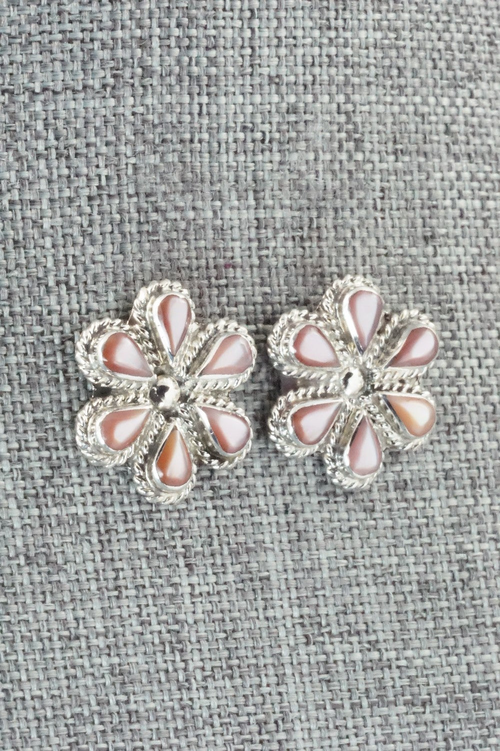 Mother of Pearl & Sterling Silver Earrings - Carol Lateyice