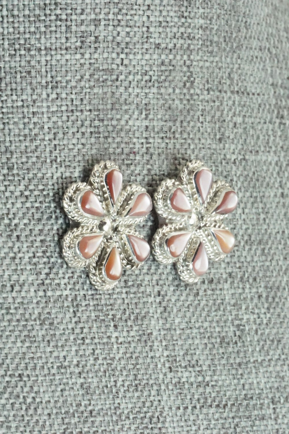 Mother of Pearl & Sterling Silver Earrings - Carol Lateyice