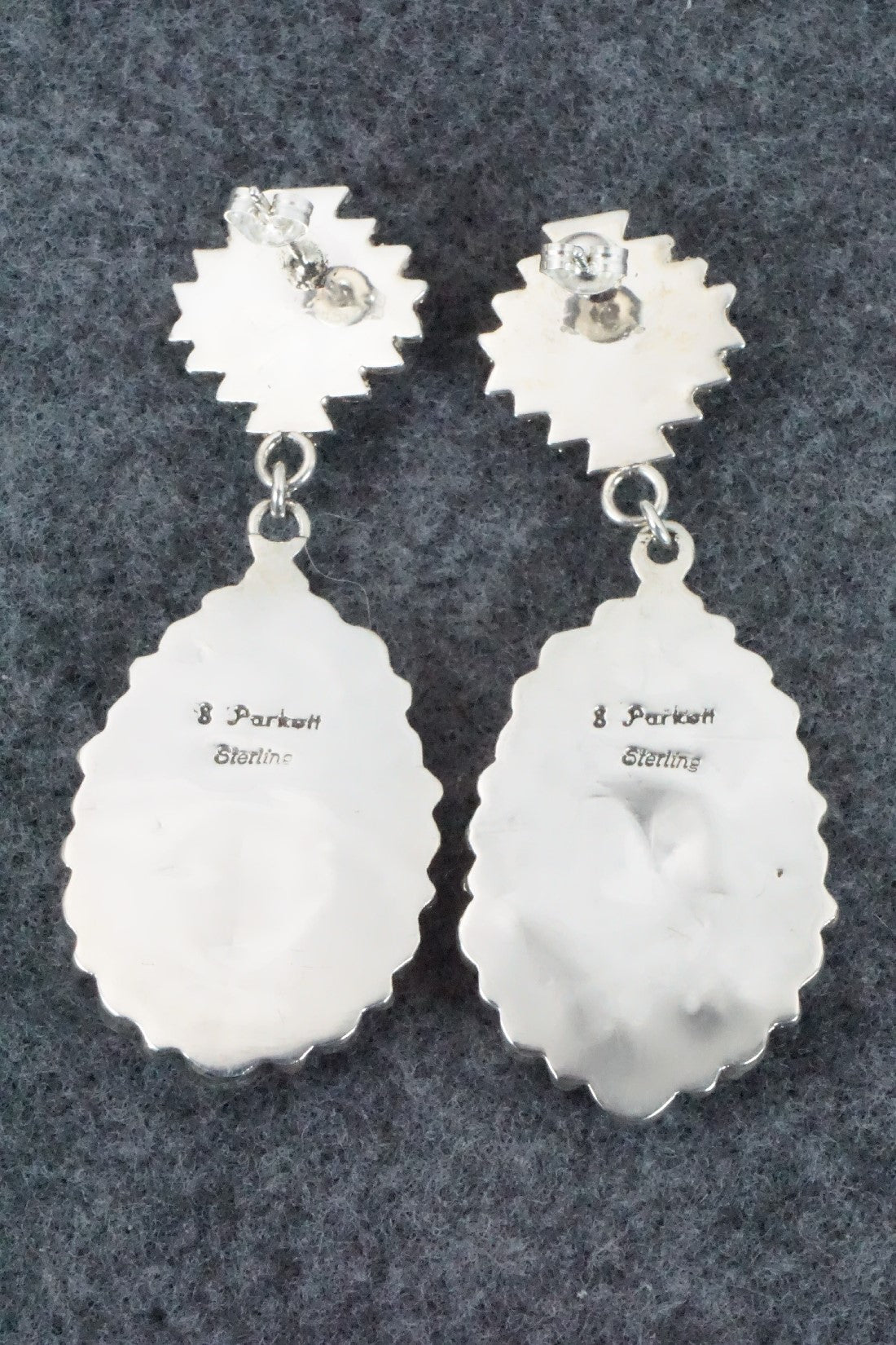 Turquoise, Spiny Oyster & Sterling Silver Earrings - Sandra Parkett