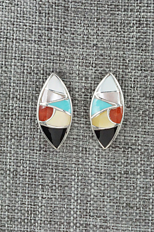 Multi Stone & Sterling Silver Earrings - Orena Leekya