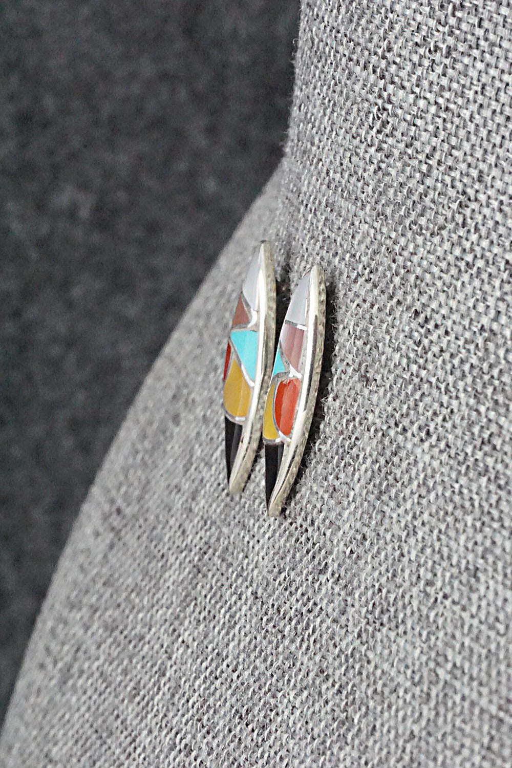 Multi Stone & Sterling Silver Earrings - Orena Leekya