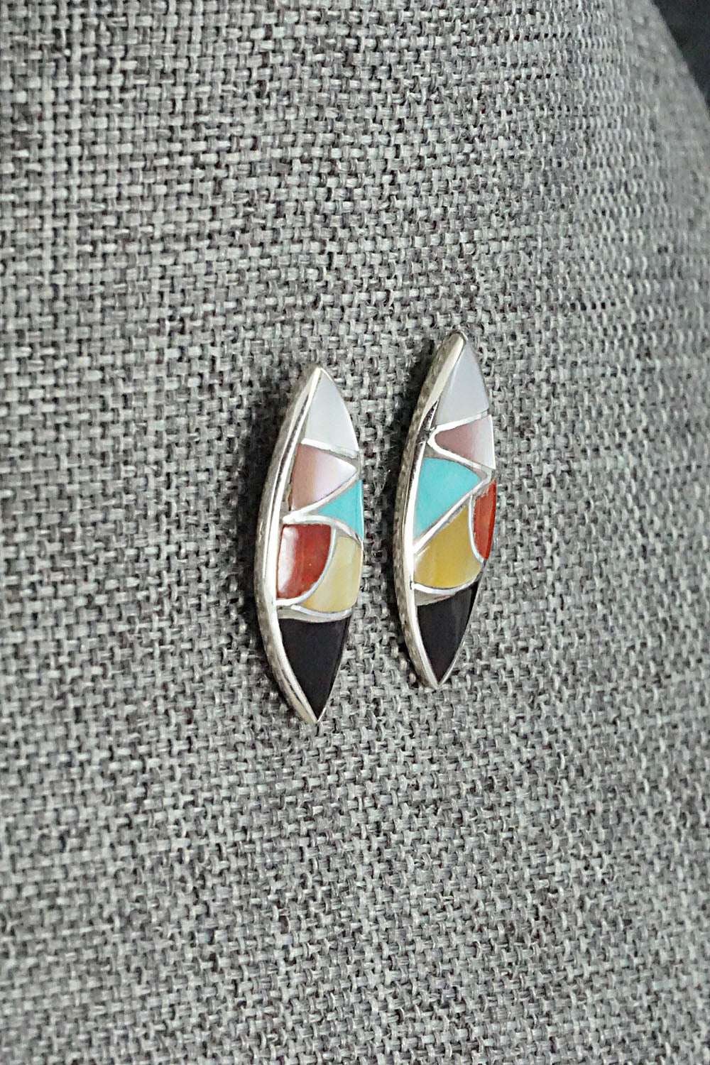 Multi Stone & Sterling Silver Earrings - Orena Leekya