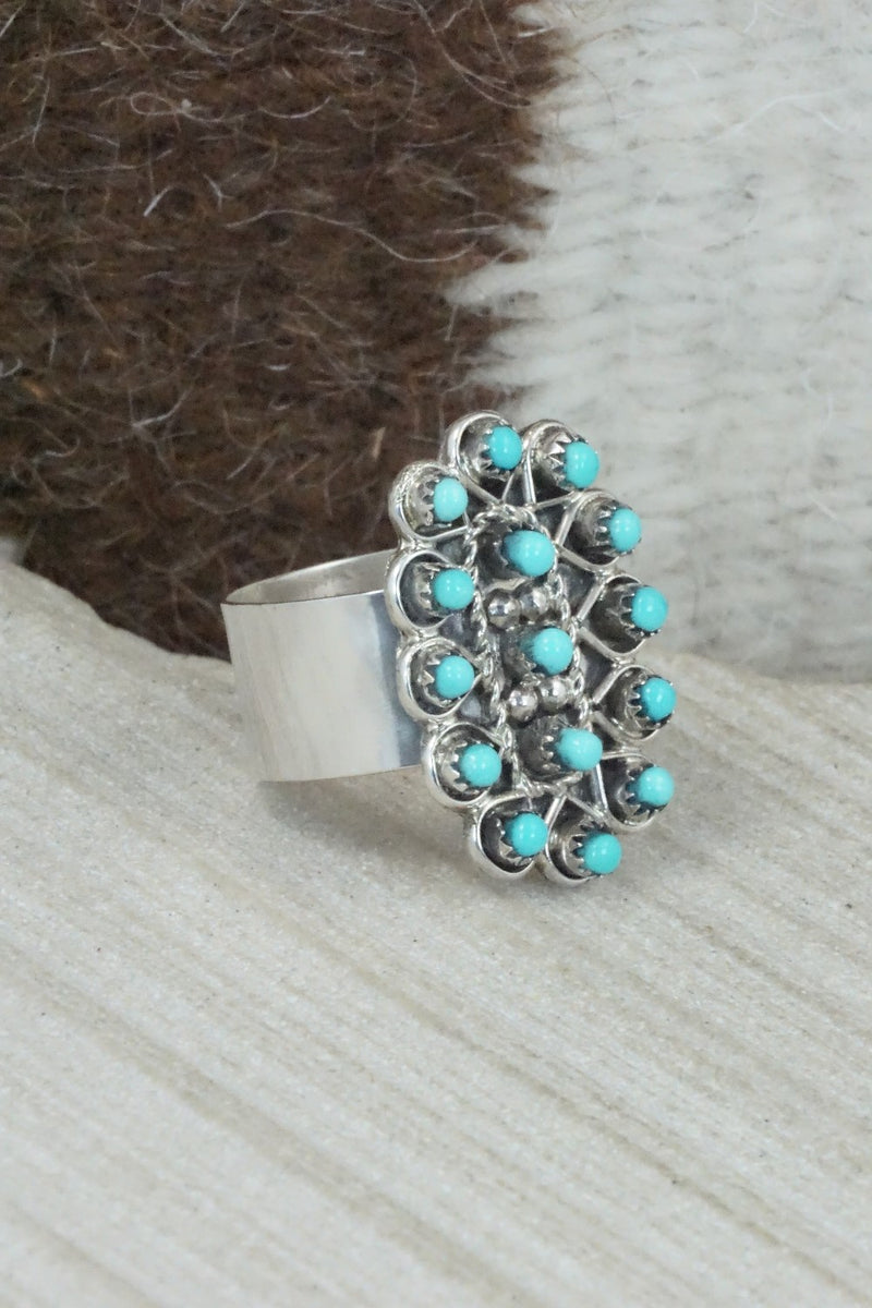 Turquoise & Sterling Silver Ring - Wayne Johnson - Size 8.5