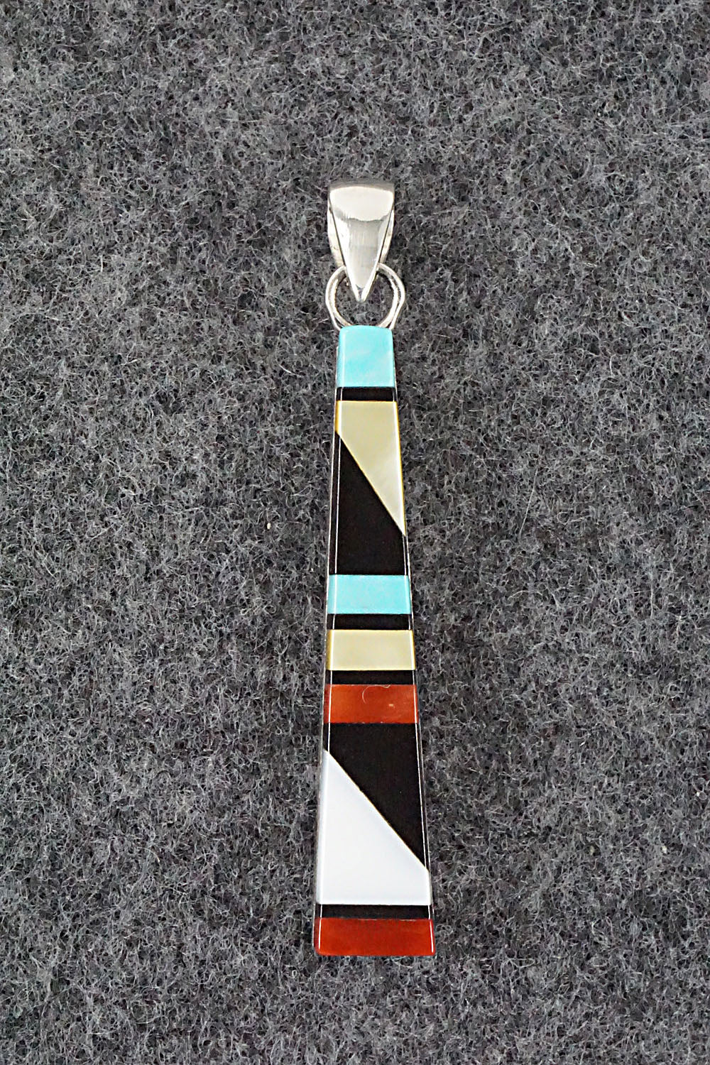 Multi Stone & Sterling Silver Pendant - Madarrel Kallestewa