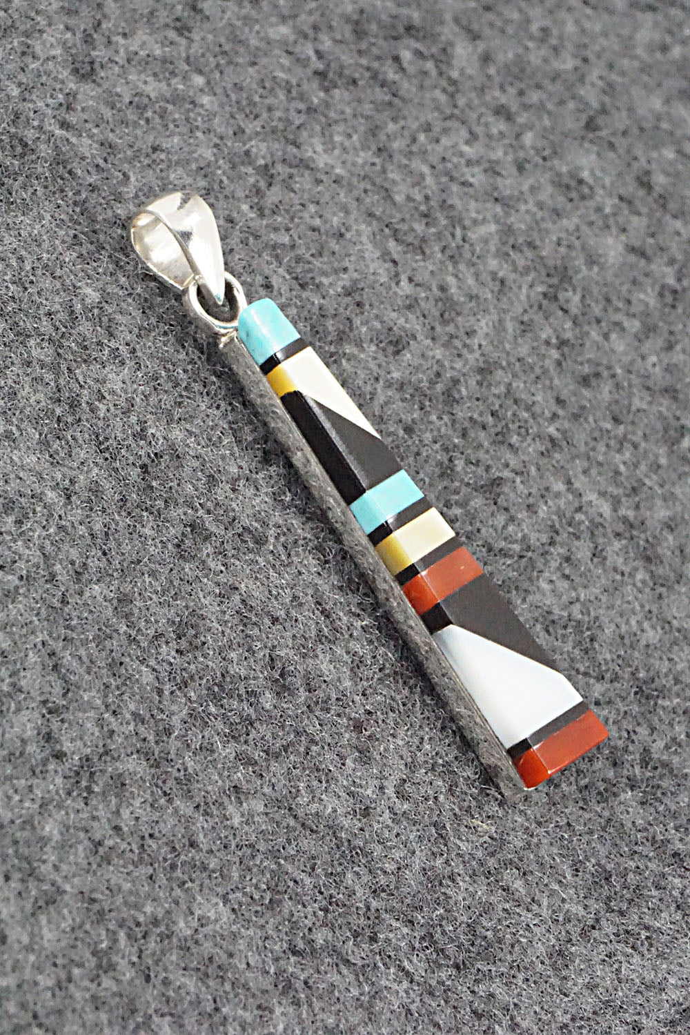 Multi Stone & Sterling Silver Pendant - Madarrel Kallestewa