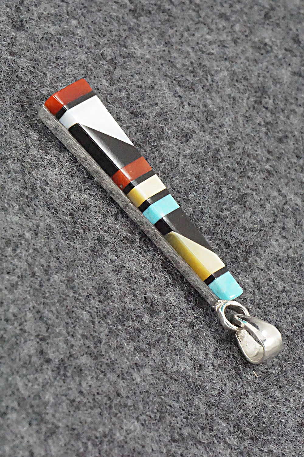 Multi Stone & Sterling Silver Pendant - Madarrel Kallestewa