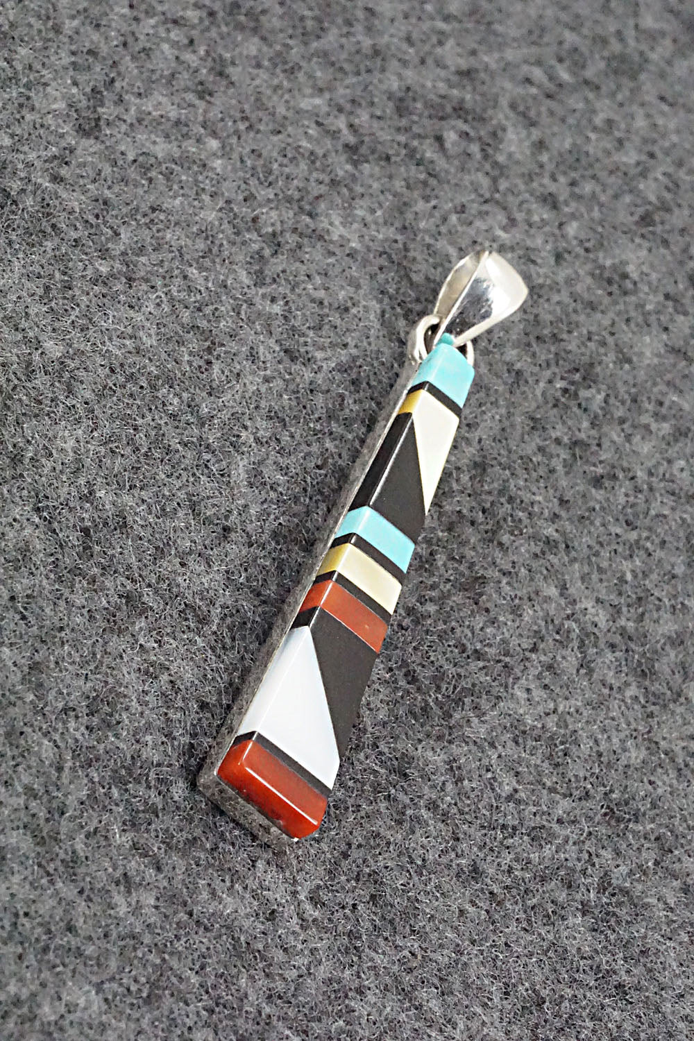 Multi Stone & Sterling Silver Pendant - Madarrel Kallestewa