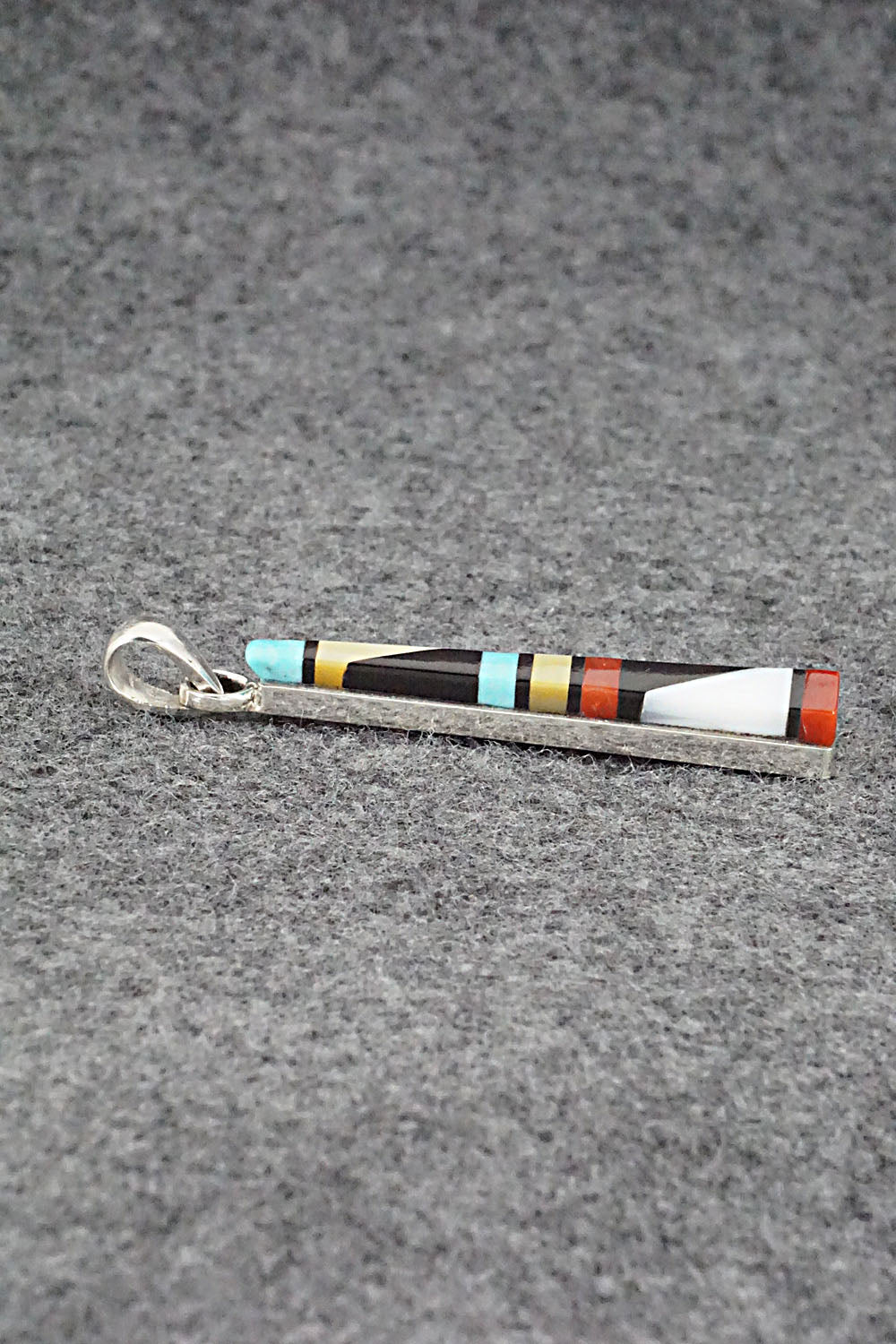 Multi Stone & Sterling Silver Pendant - Madarrel Kallestewa