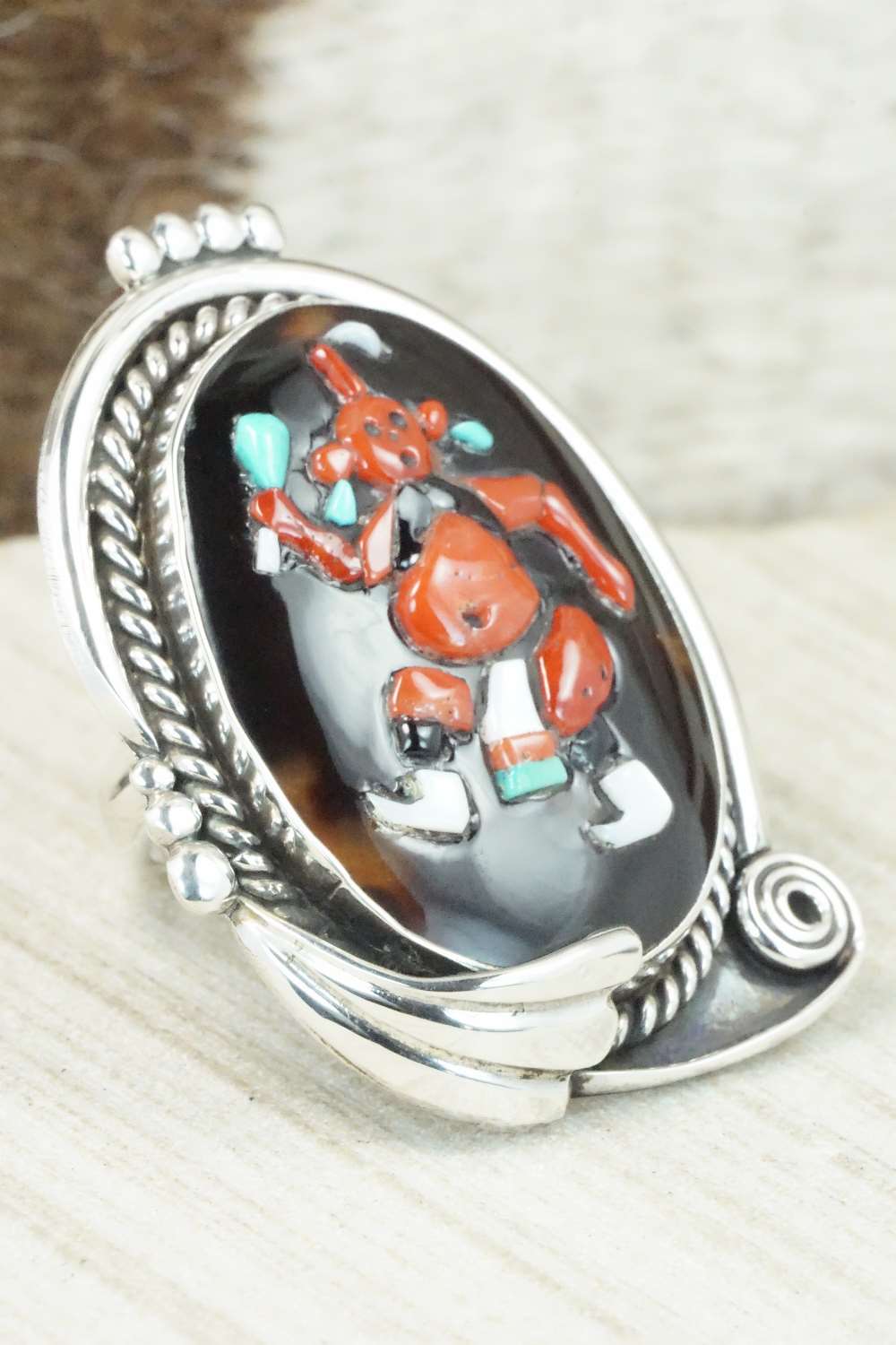 Multi Stone & Sterling Silver Ring - Augustine Pinto - Size 7