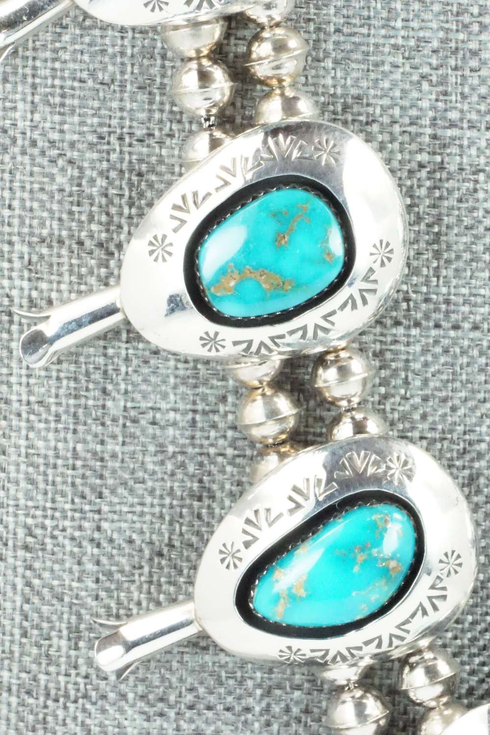 Turquoise & Sterling Silver Squash Blossom - Teddy Goodluck
