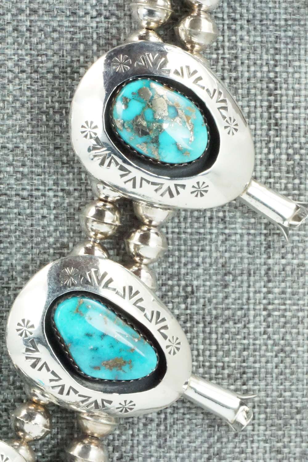 Turquoise & Sterling Silver Squash Blossom - Teddy Goodluck