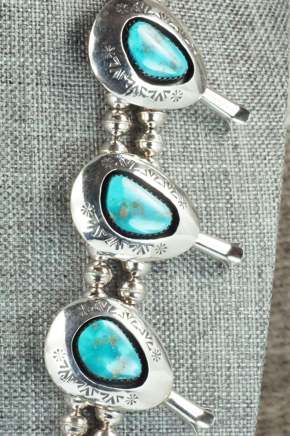 Turquoise & Sterling Silver Squash Blossom - Teddy Goodluck