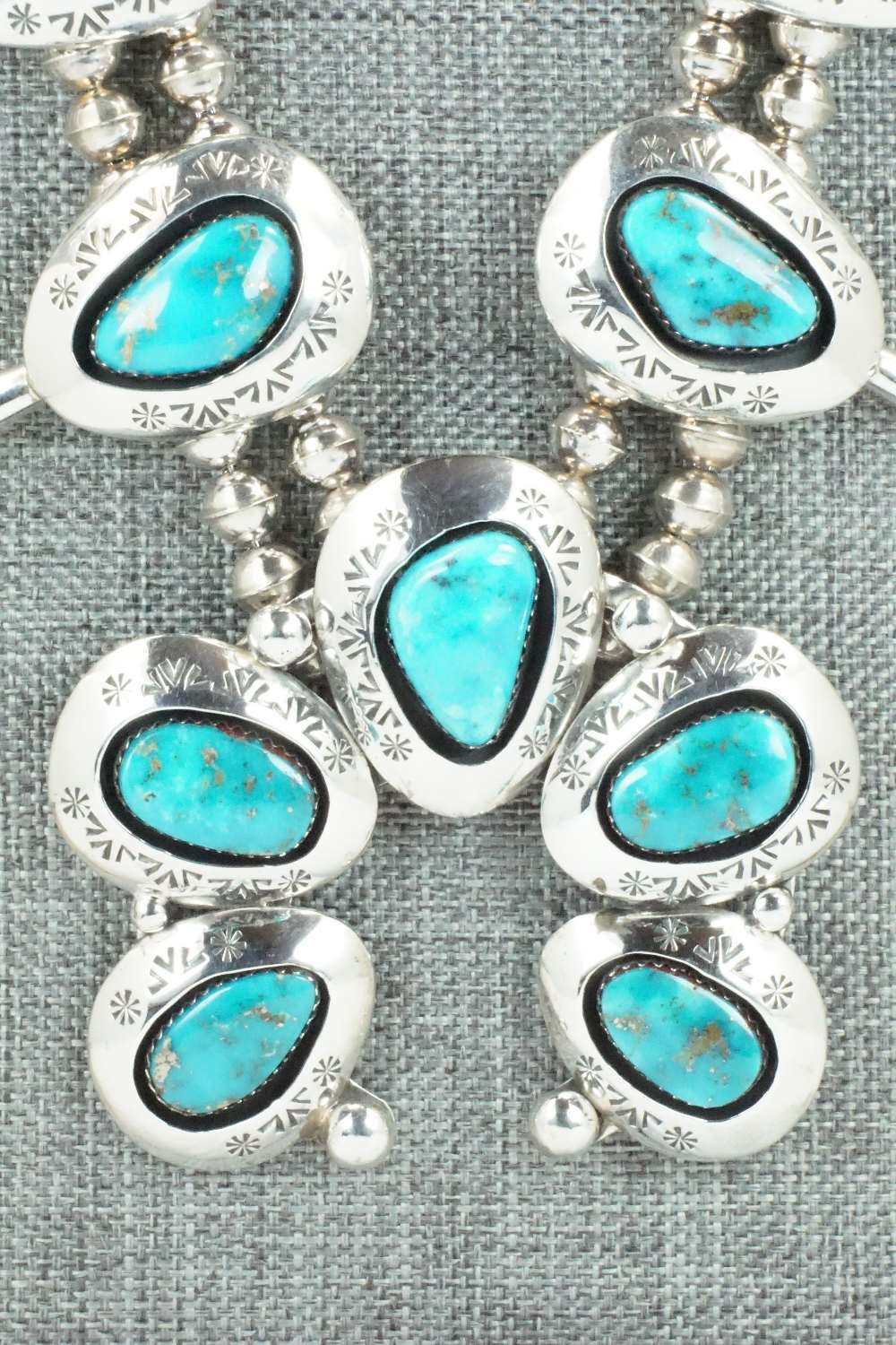 Turquoise & Sterling Silver Squash Blossom - Teddy Goodluck