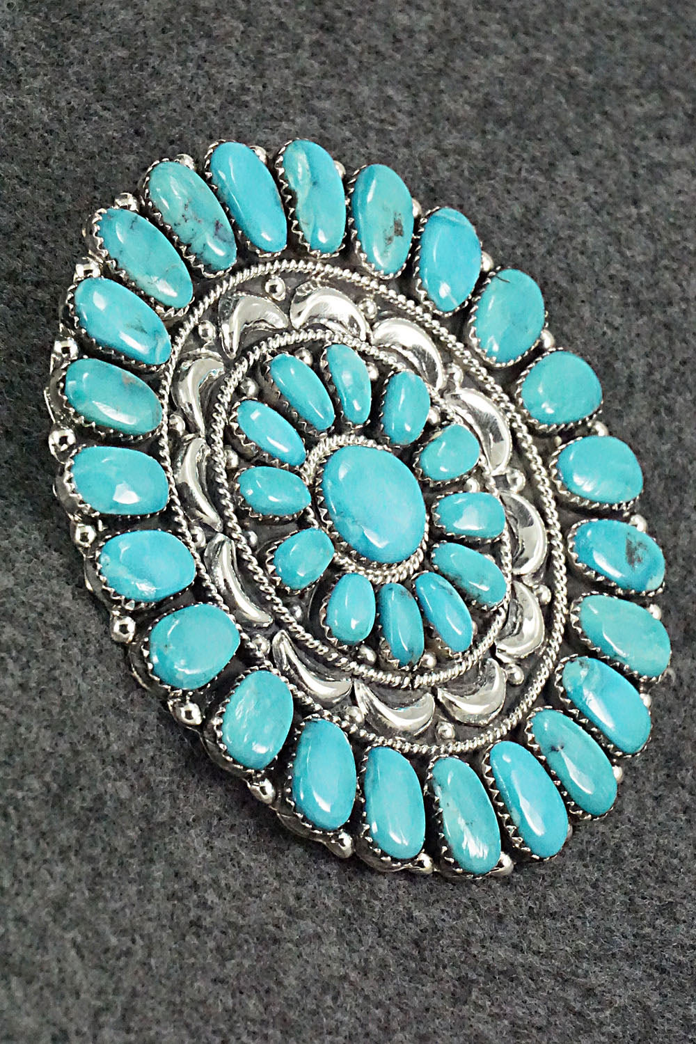 Turquoise & Sterling Silver Pendant / Pin - Jesse Williams