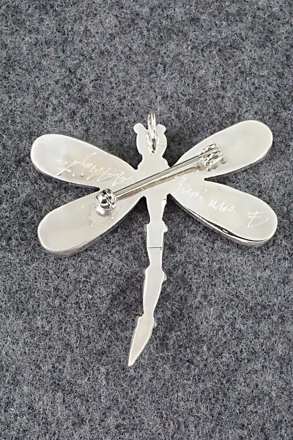 Multi Stone & Sterling Silver Inlay Pendant/Pin - Angus Ahiyite