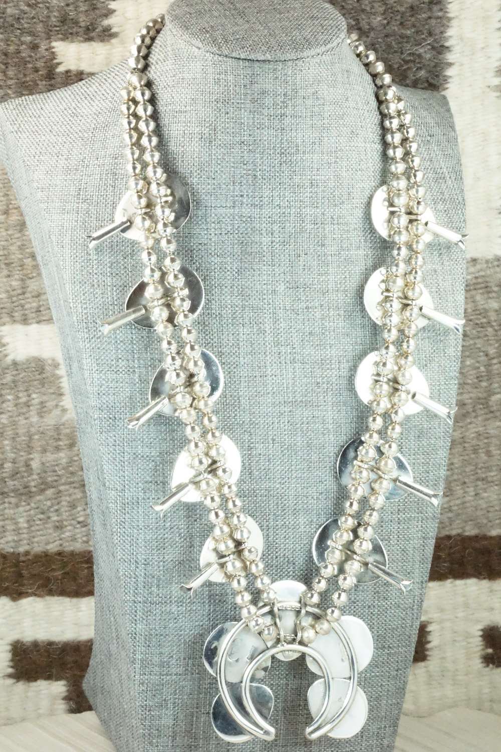 Turquoise & Sterling Silver Squash Blossom - Teddy Goodluck