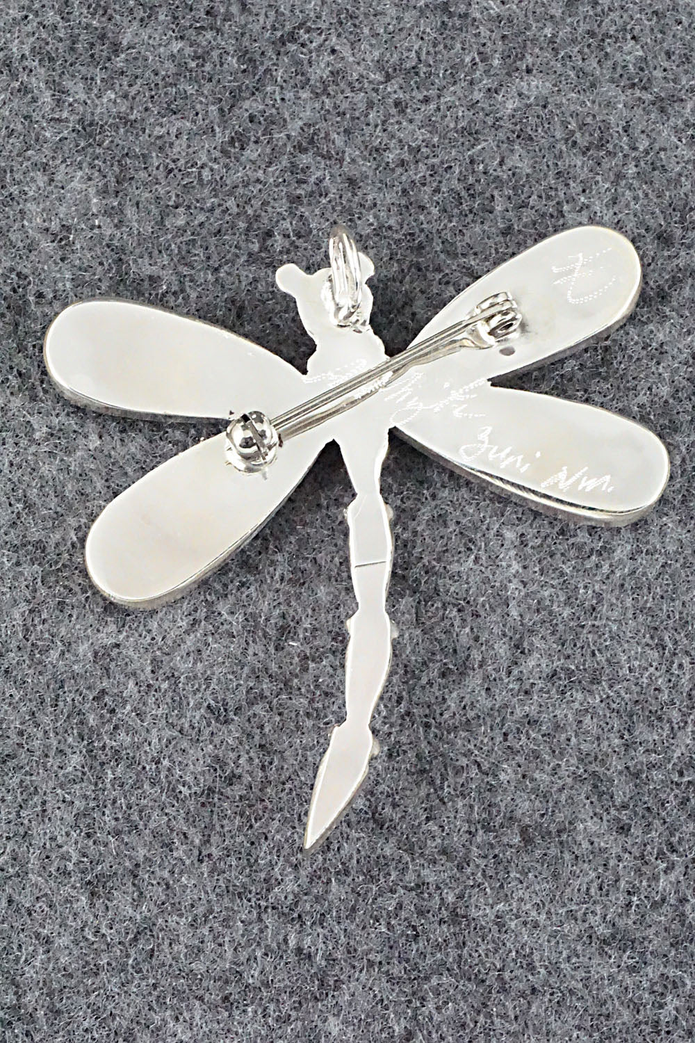 Multi Stone & Sterling Silver Inlay Pendant/Pin - Angus Ahiyite
