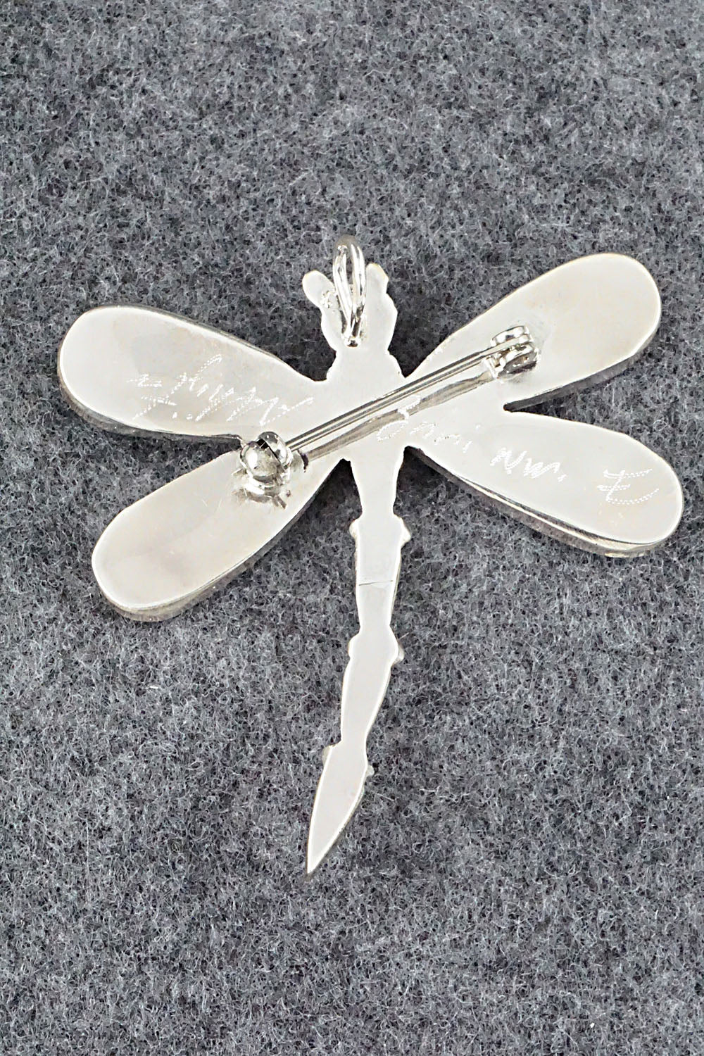Multi Stone & Sterling Silver Inlay Pendant/Pin - Angus Ahiyite