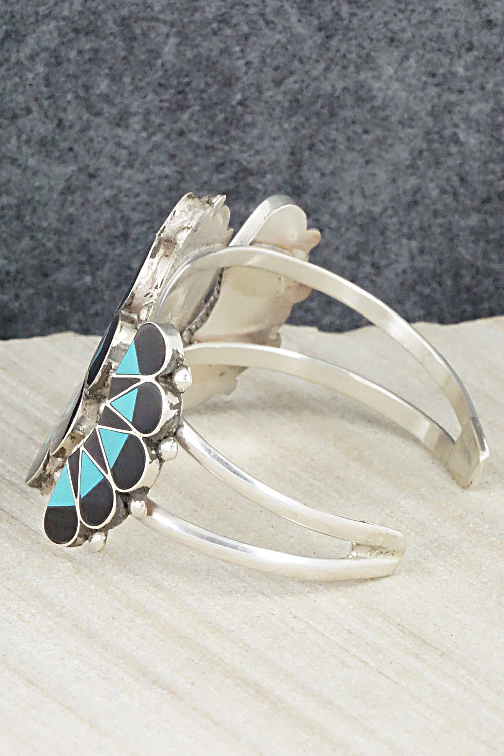 Multi Stone & Sterling Silver Inlay Bracelet - Delvin Gasper