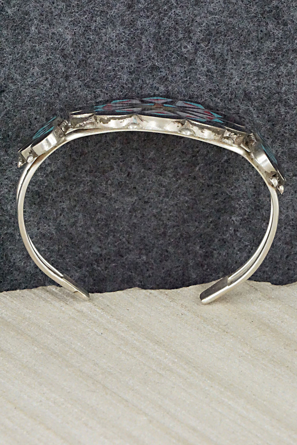 Multi Stone & Sterling Silver Inlay Bracelet - Delvin Gasper
