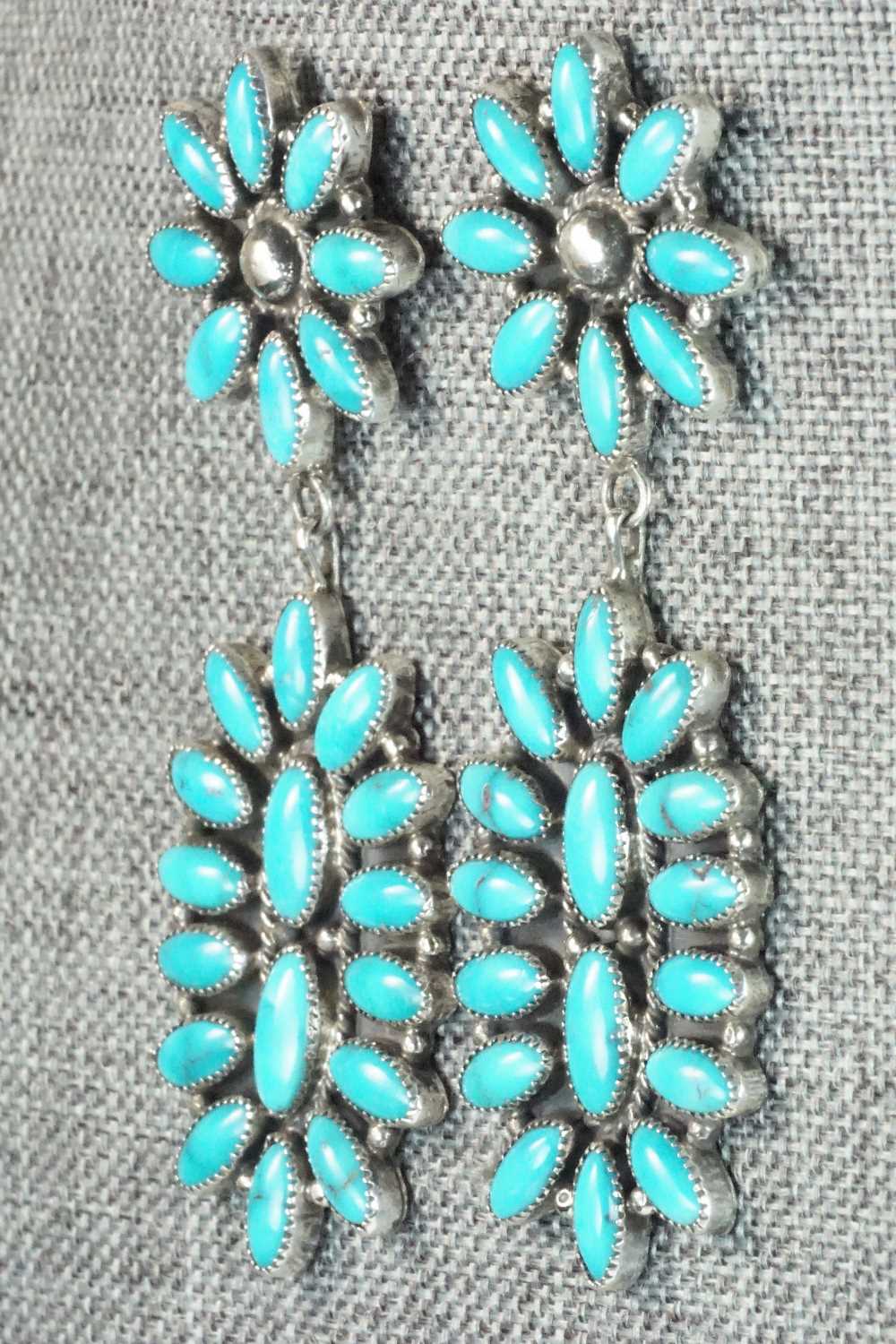 Turquoise & Sterling Silver Earrings - Anthony Skeets