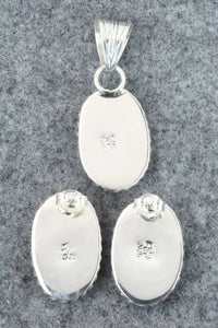 Turquoise & Sterling Silver Pendant and Earrings - Tom Lewis