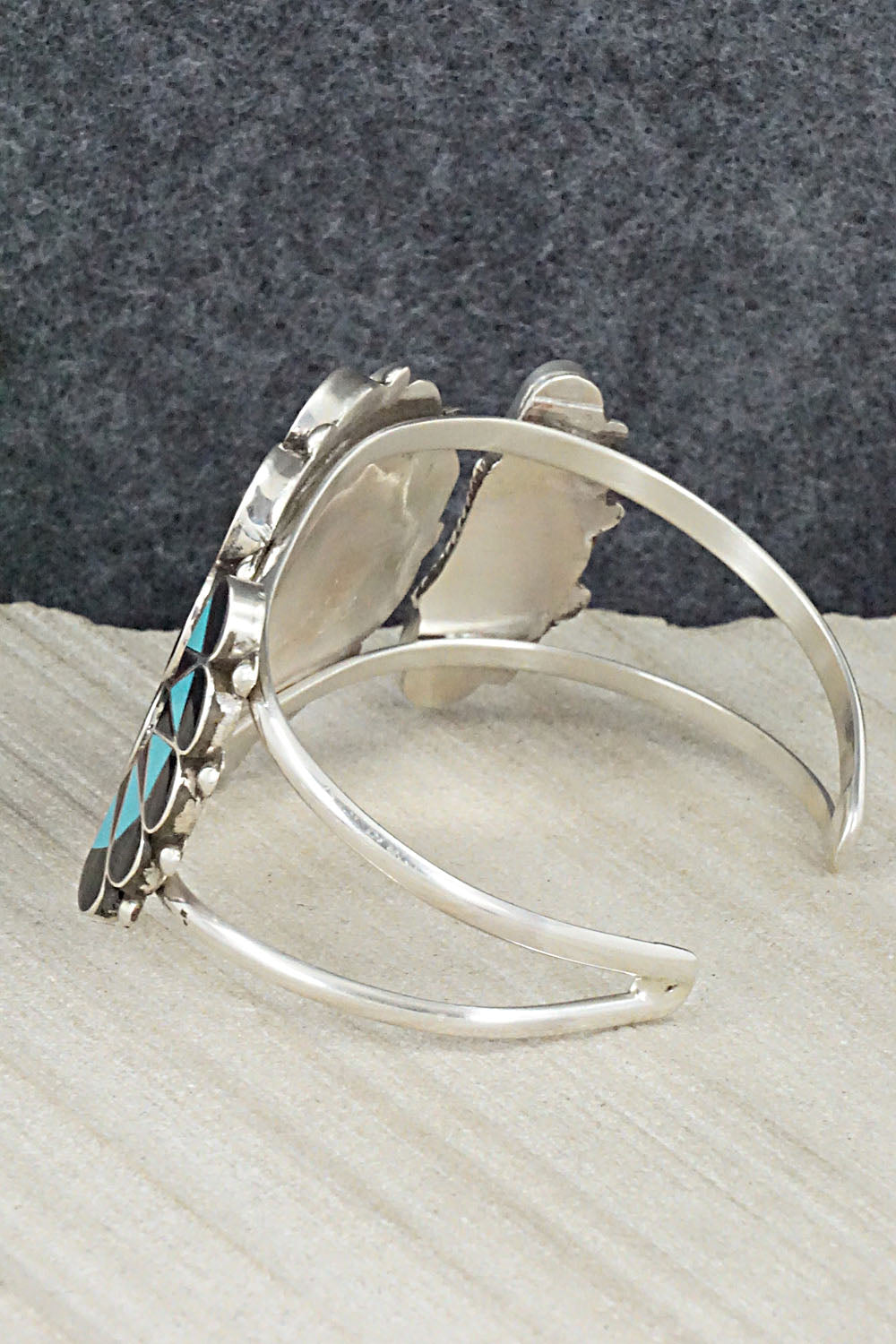 Multi Stone & Sterling Silver Inlay Bracelet - Delvin Gasper