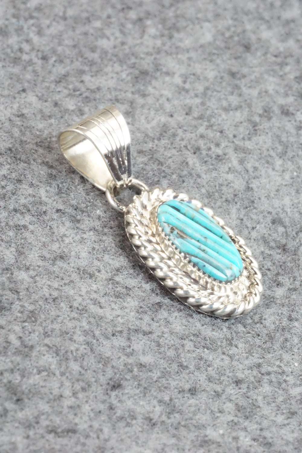 Turquoise & Sterling Silver Pendant and Earrings - Tom Lewis