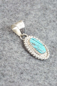 Turquoise & Sterling Silver Pendant and Earrings - Tom Lewis