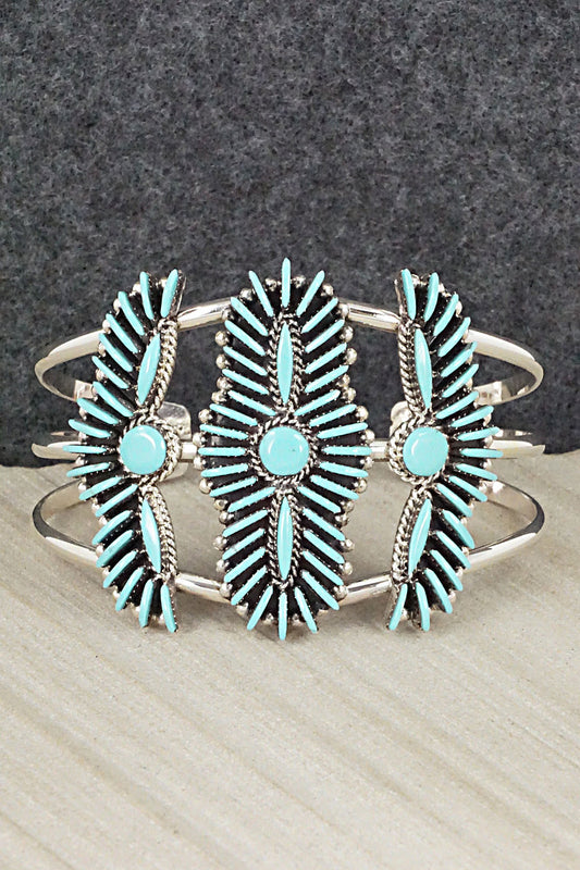 Turquoise & Sterling Silver Bracelet - Edmund Cooeyate