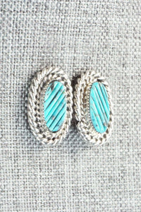 Turquoise & Sterling Silver Pendant and Earrings - Tom Lewis